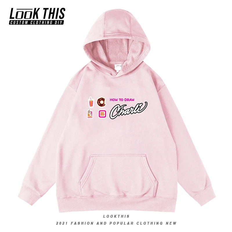 

Толстовка с капюшоном Charli Damelio с милым рисунком, толстовки, детская одежда для подростков, Теплые Топы, толстовки для девочек на весну и осен...