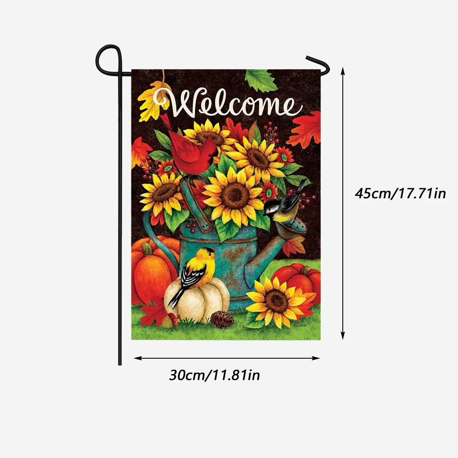 

Autumn Thanksgiving Sunflower Garden Flag Animals Welcome Outdoor Courtyard Flag and High Quality Garden Flag House Decoration