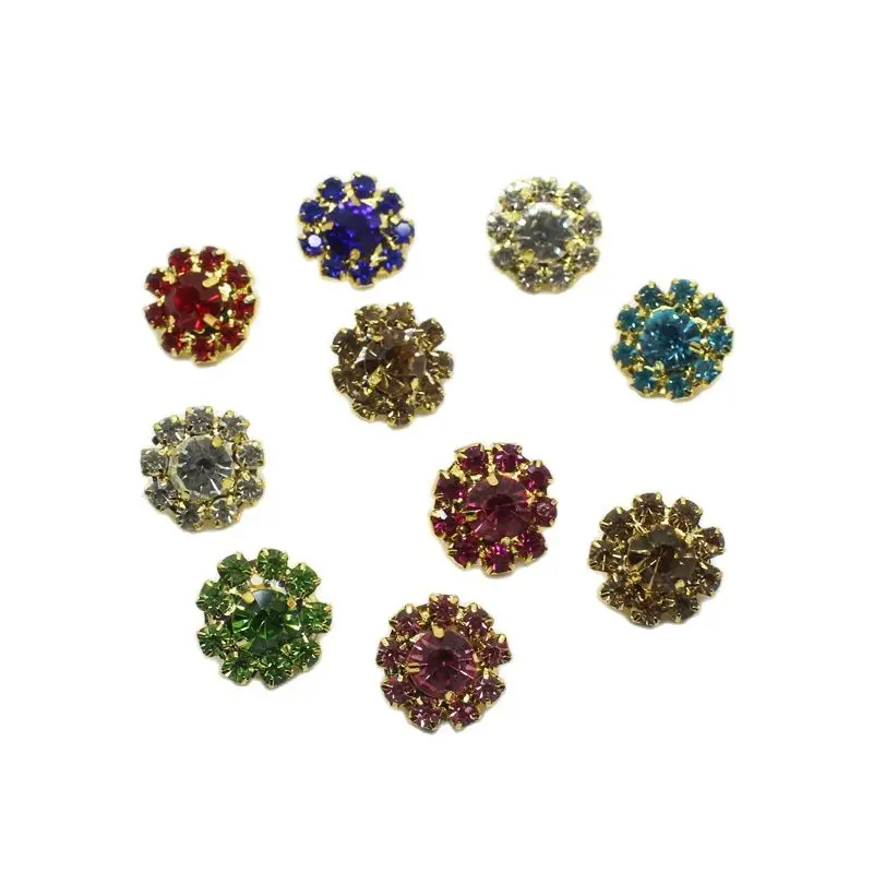Прямые продажи 10 шт/Лот 16 мм металлический сплав со стразами кнопки ювелирные