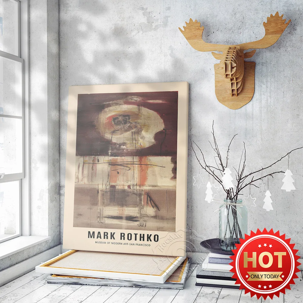

Mark Rothko Exhibition Museum Poster, Rothko Abstract Art Wall Picture, Mark Retro Art Home Decor, Wall Art Canvas Painting,