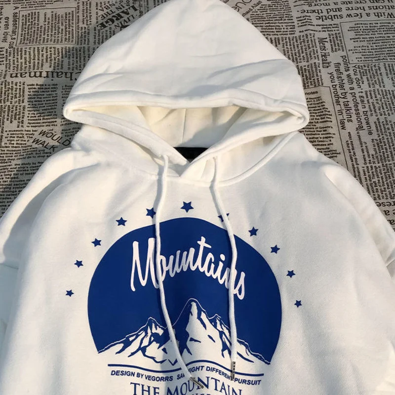 Женские пуловеры с длинными рукавами и принтом горы толстовка большого размера