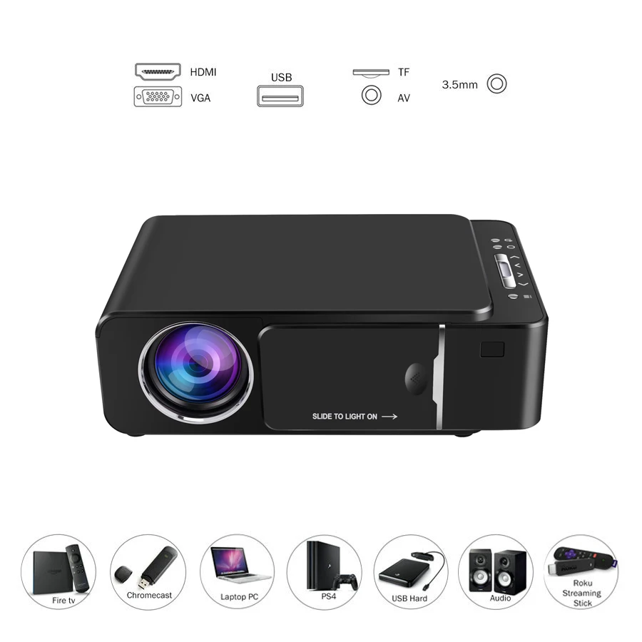 VIVICINE 1280x720p Портативный HD проектор, опция Android 7,1 HDMI USB 1080p домашний кинотеатр проектор wifi мини светодиодный проектор