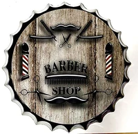 retro sign barber shop bottle caps retro metal tin sign diameter 13 8 inches handcrafts home decor bar plaque lounge
