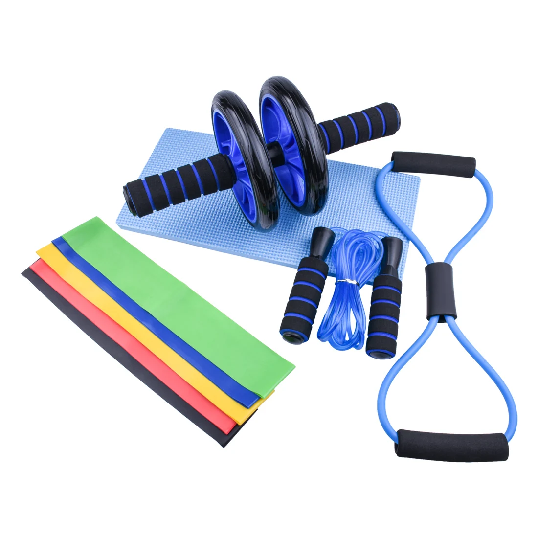 

Jump Rope Exercise Resistance Bands Fitness Workout Gear AB Roller Wheel Set Muscel Training Equipment Home Gym Crossfit