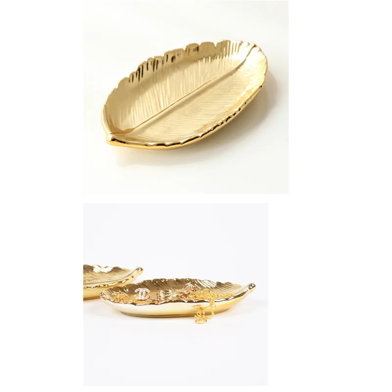 Керамическая подставка для хранения в виде листьев Минималистичная