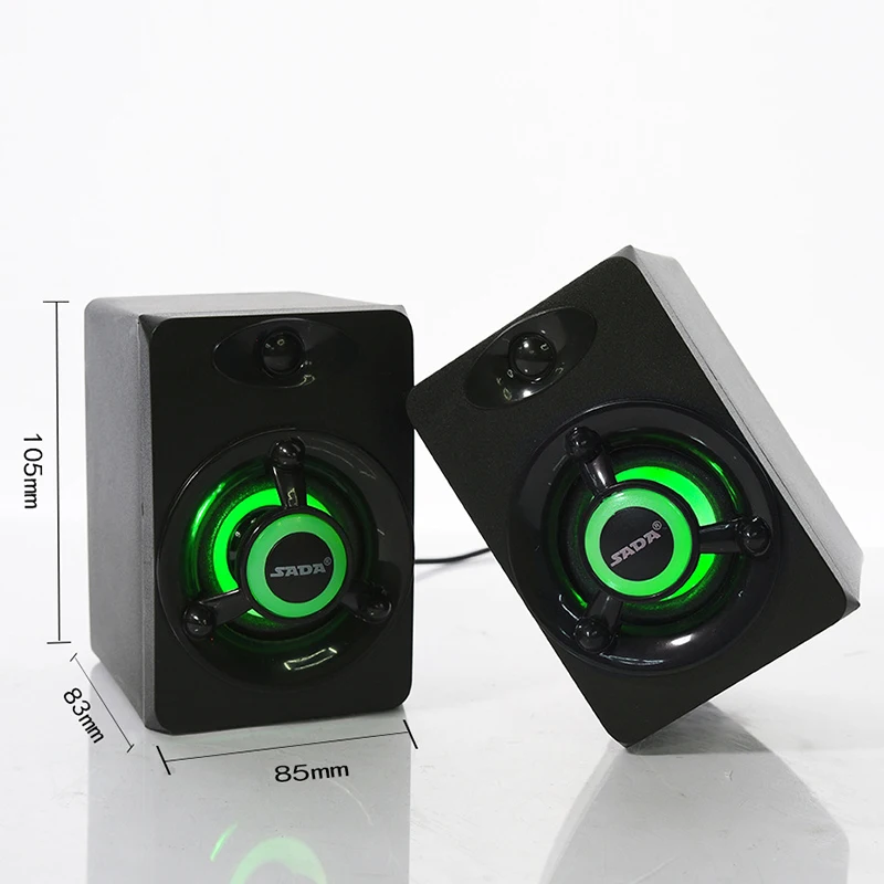 Mini Desktop Computer Speaker Colorful LED Light Heavy Bass Subwoofer Home Audio Oратор for PC / Laptop MP3 Smartphones | Электроника