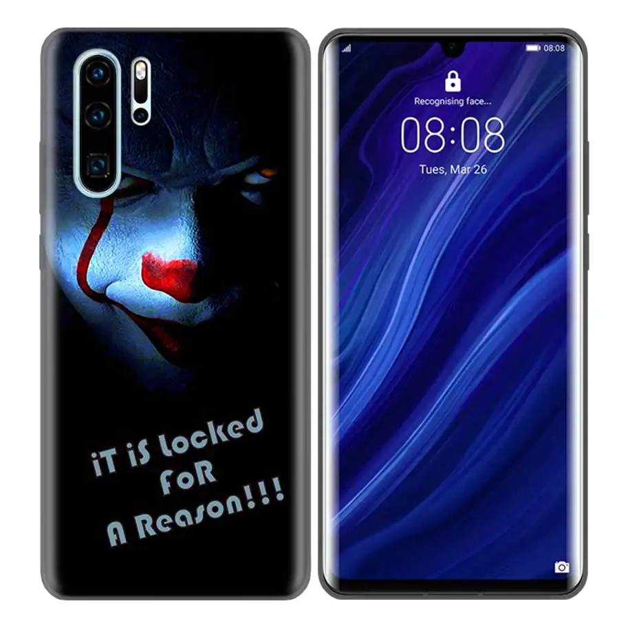 Черный силиконовый чехол для huawei P30 P20 P10 mate 30 20 10 Lite Pro Coque Fundas, чехлы, раковины, Pennywise, клоун, ужас