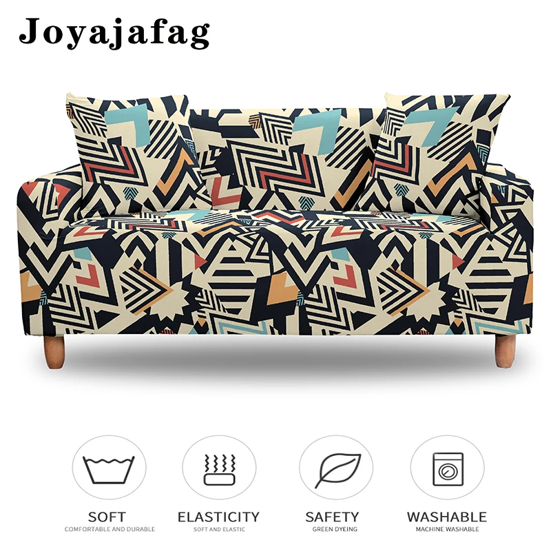 

Abstract Geometric 1/2/3/4 Seater Stretch Sofa Cover For Living Room Dust-proof Elastic Slipcover All-cover Couch Covers