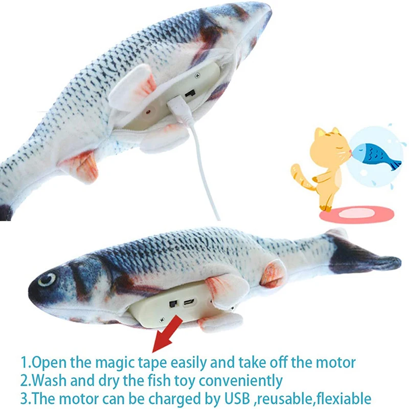 Игрушка электронная для кошек USB зарядка имитация рыбы жевательная игрушка