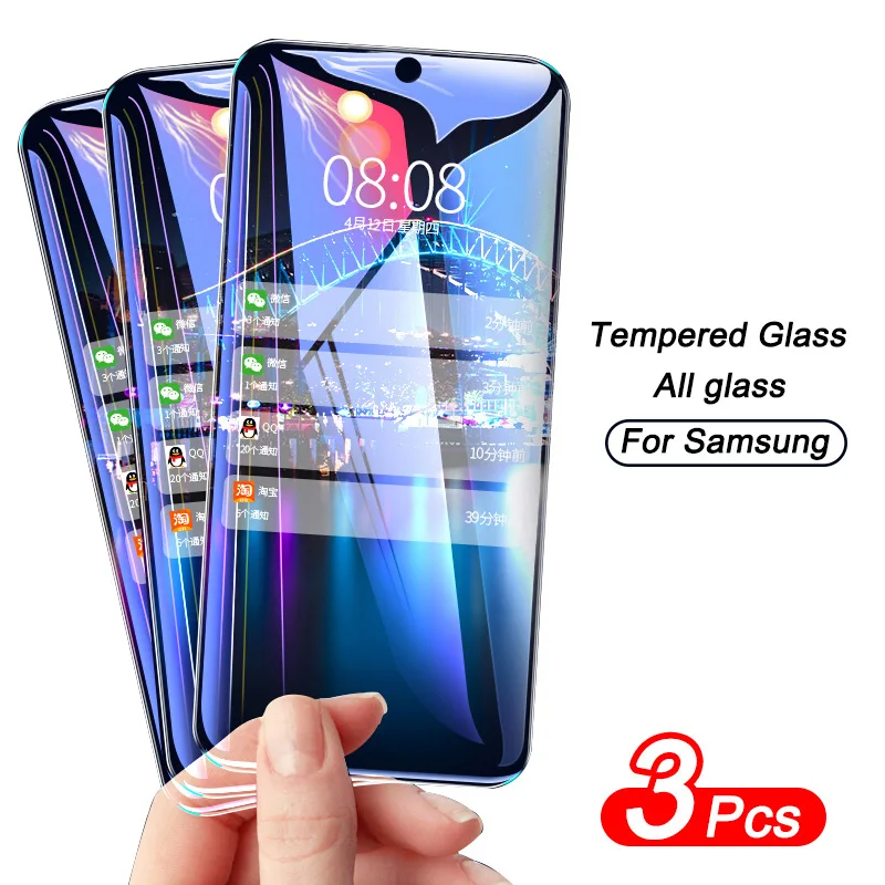 Защитное стекло для Samsung Galaxy A20 A50 A20E A50S A51 A71 A70 A10 A30S A40 A60 A80 A90 3 шт|Защитные стёкла и