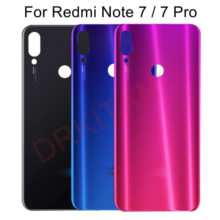 Задняя крышка батарейного отсека для Xiaomi Redmi Note 7 Pro Note7 стеклянная панель заднего