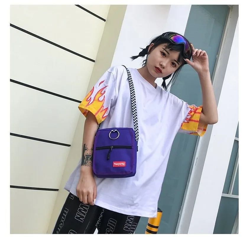 

2020 New Canvas Bag Contrast Ms. Packet Korean Version of the Leisure over-the-Shoulder Bag Shoulder Bag Phone Coin Purse