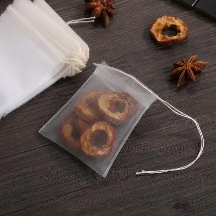 50 шт./лот пустые чайные пакетики нейлоновый материал с ниткой фильтрующий