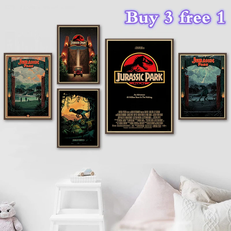 Парк Юрского Периода Кино крафт бумага постеры настенные наклейки печатные