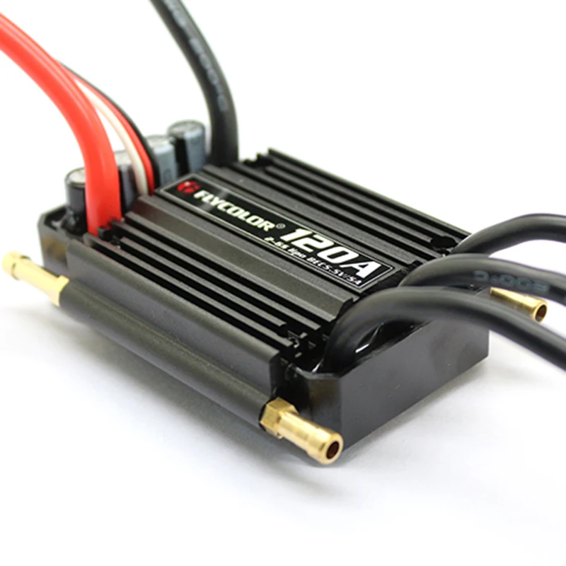 Flycolor 120A бесщеточный ESC для RC лодки 2-6S с 5,5 V/5A BEC