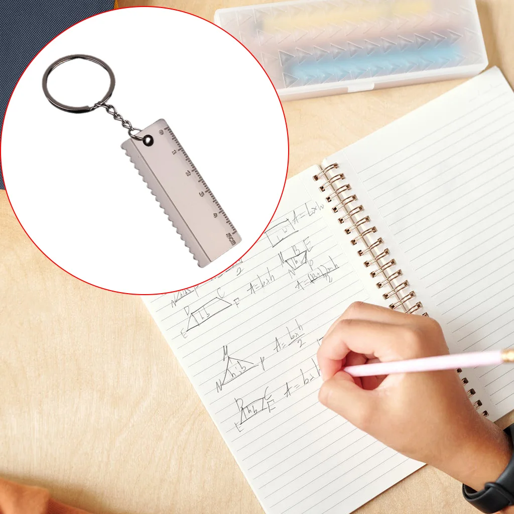 

Ruler Keychain Brass Straight Ruler Keyring Pendant Vintage Metal Copper Bookmark Measuring Tool Stationery 5CM
