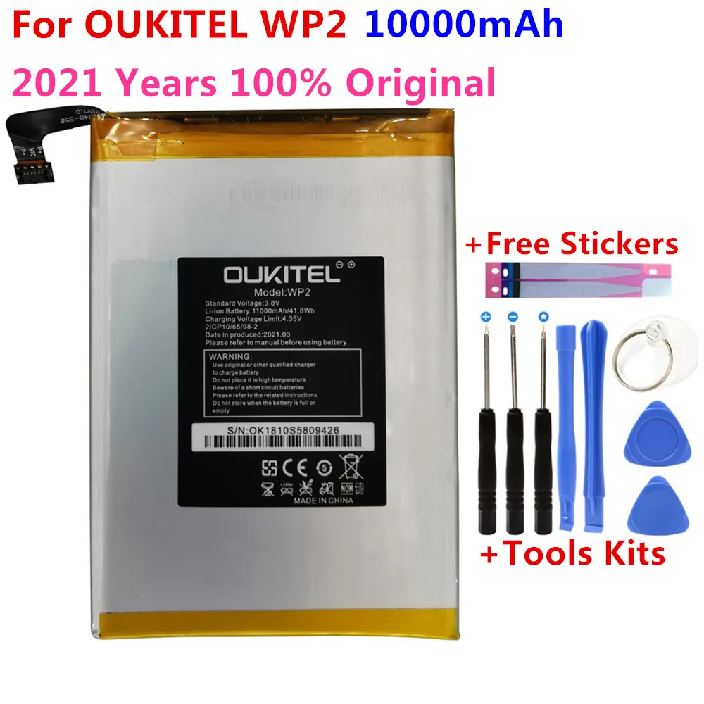 Bater&iacute;a 100% original para OUKITEL WP2, 10000mAh, bater&iacute;a + herramientas-0
