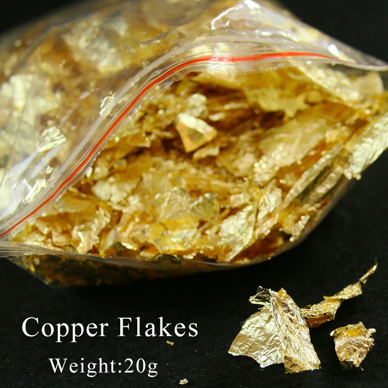 

20g Imitation Gold Leaf Flakes Copper Flakes for Gliding Arts Crafts Decoration Copper Gold Foil Fragments Gold Flakes Crafts