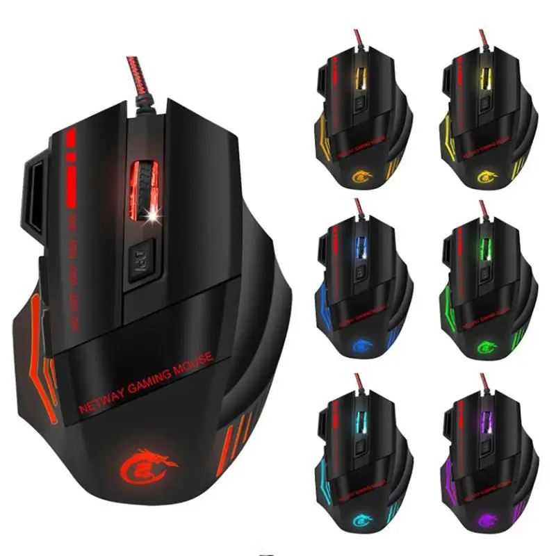 

Мышь игровая Проводная Бесшумная, 3200 DPI, 7 кнопок