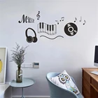 Клавиатура Наушники запись стены стикер детского сада музыкального класса декорация фона картина может быть удалена и самостоятельно наклеена