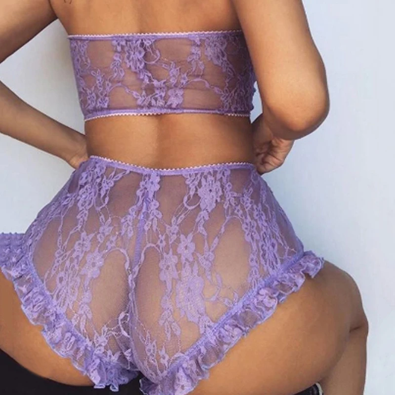 Кружевной комплект с бюстгальтером без бретелек Женский эротический нижнего