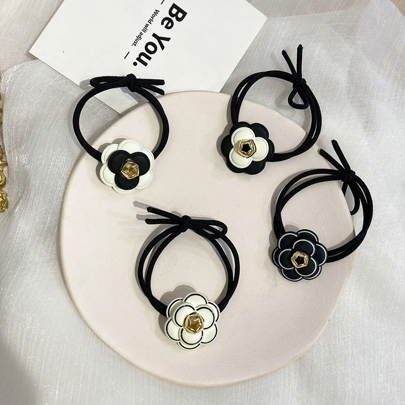 

Women Flower Elastic Hair Bands Rubber Bands 2021 Classic Korean Camellia Floral Hair Accessories Hair Ties Ropes Gums Wholesale