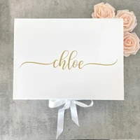 customized luxury gift boxreal foil calligraphybridesmaidgroomsmenmaid of honorbest man proposal boxbox color is optional