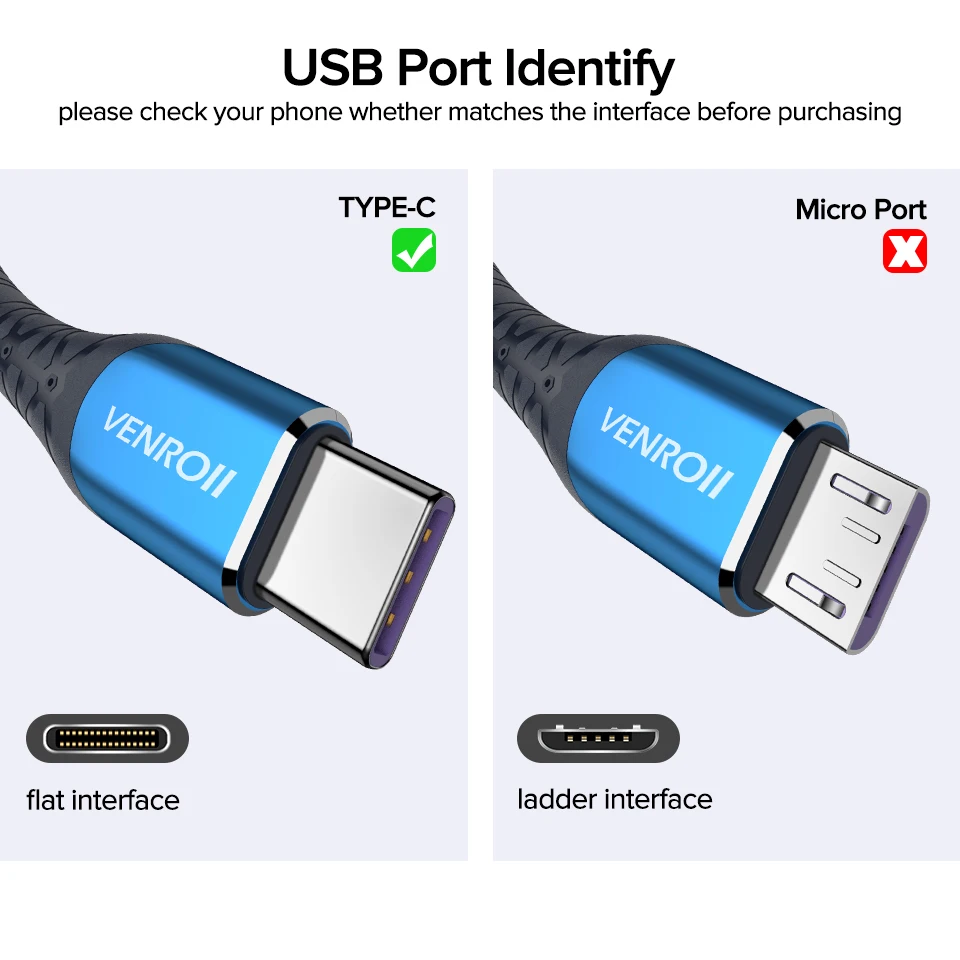 Venroii 5A Supercharge usb type C кабель для huawei mate 30 20 10 Pro Быстрая зарядка USBC Kable type-C телефонный шнур для Honor Xiaomi