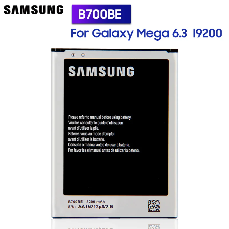 Samsung оригинальный запасной аккумулятор B700BC B700BE для Galaxy Mega 6 3 8GB I9200 аутентичный