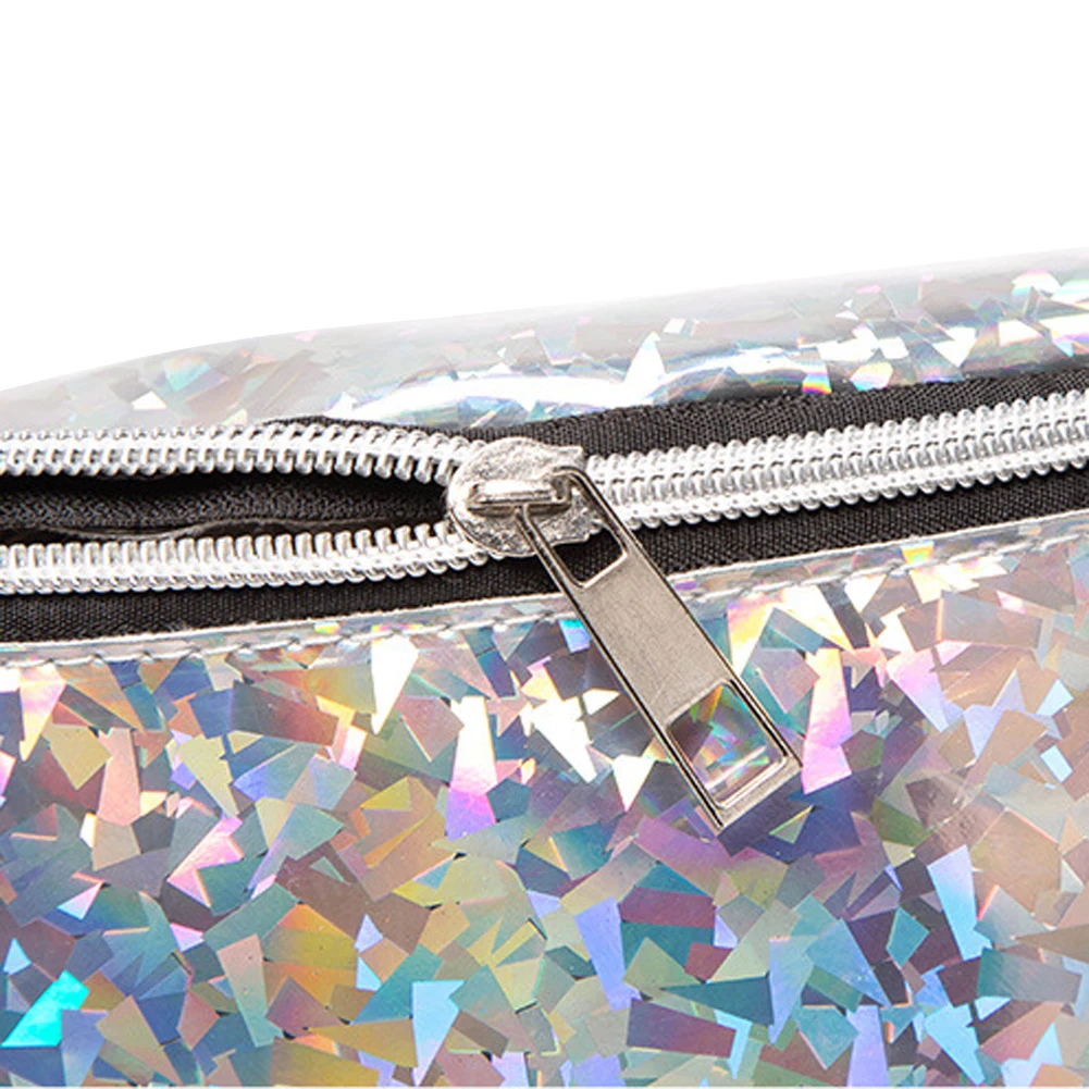 Женская поясная сумка с лазером двусторонняя блестками и русалочкой на бедрах