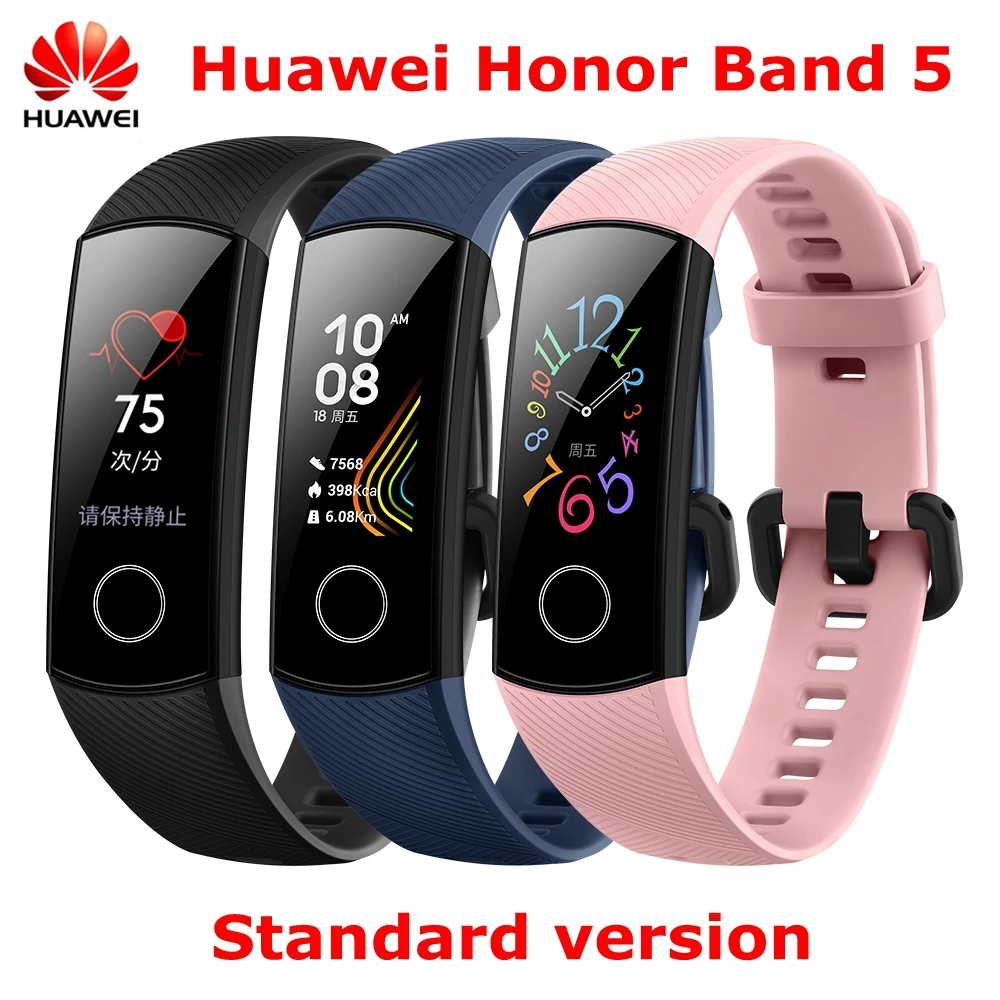 Huawei Honor Band 4 5 умный Браслет 0,9" OLED сенсорный экран Водонепроницаемый Фитнес-трекер Браслет монитор сердечного ритма во время сна