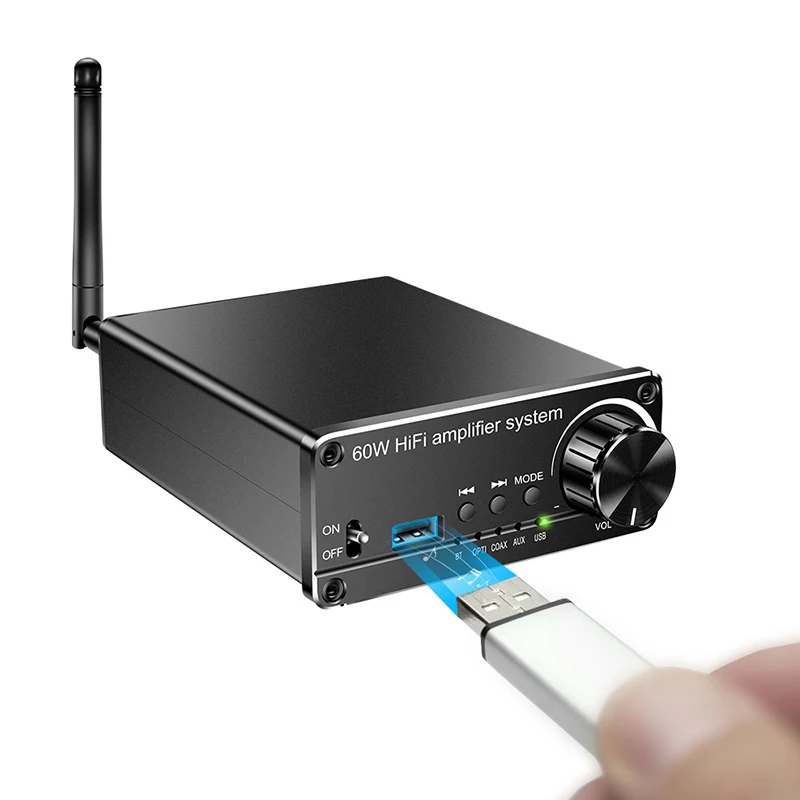 

USB Audio Converter Bluetooth 5.0 Receiver Durable Material Audio Amplifiers Stereo Audio Amplifier Digital Power Amplifiers