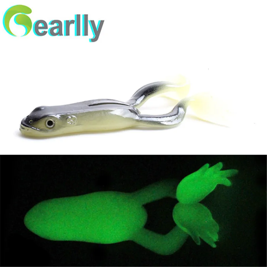 Gearlly 5 шт./лот, 12 см/12 г, 5 цветов, мягкая Жаба, гренуль, мягкая лягушка, светящаяся искусственная приманка, рыболовные приманки, приманки для окуня