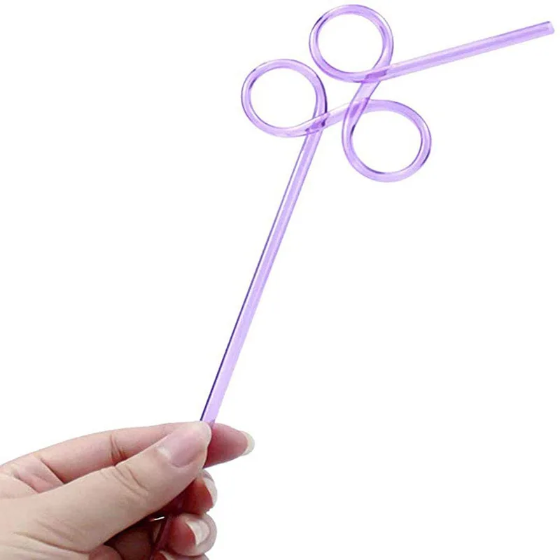 

Currently Available Supply Disposable PVC Modeling Straw Curved Straw Party Creative Artistic Straw Amazon Hot Sales