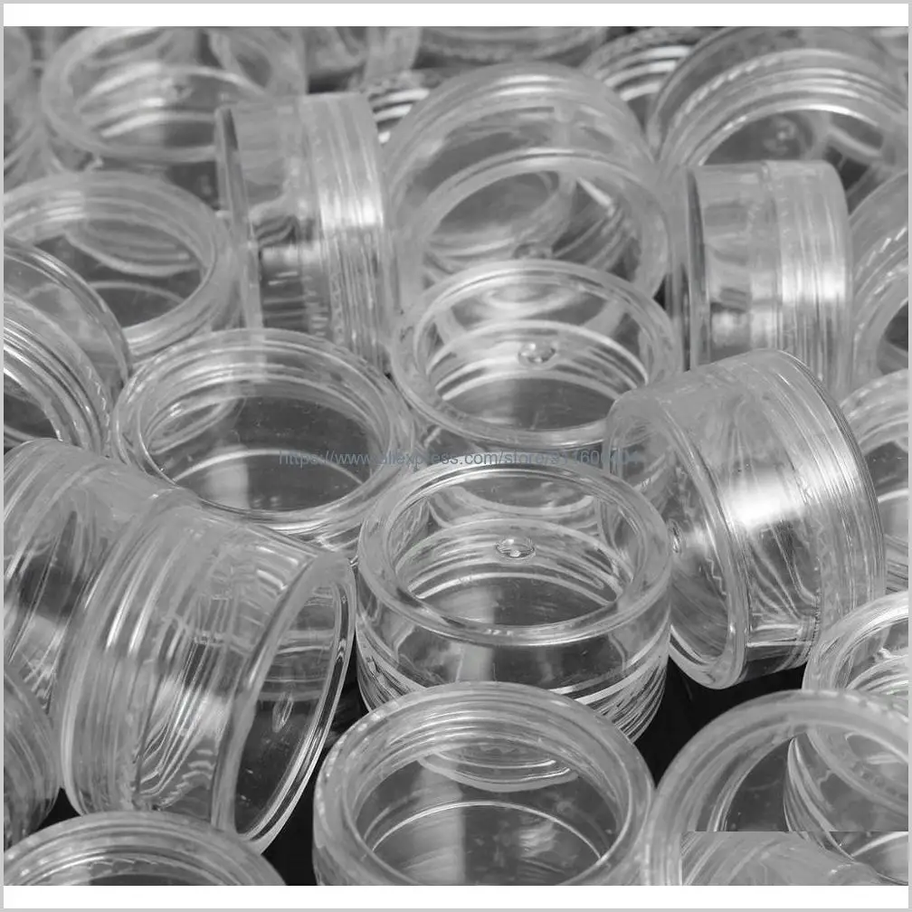 

50pc/Lot 5g Sample Clear Cream Jar Mini Cosmetic Bottles Containers Transparent Pot For Nail Arts Small Clear Can Tin For Balm