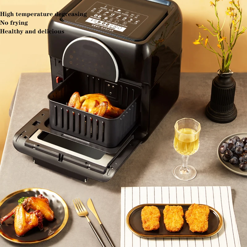 Goedkoop 1500W Air Friteuse 10L Capaciteit Pizza Olie-Gratis Zout-Gratis Kookgerei Touch Screen Elektrische Friteuse Led Touch Screen Panel Lucht Friteuse
