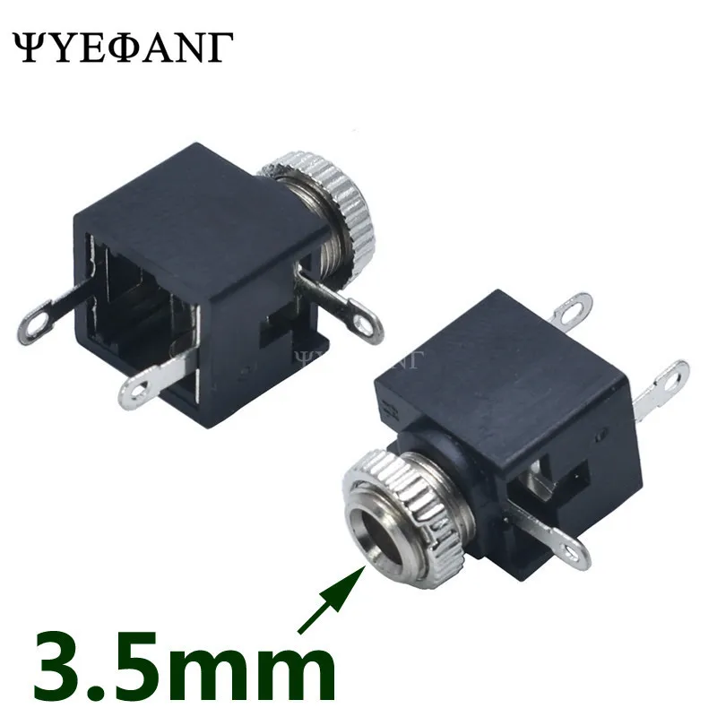 

Разъем для наушников DIP, 10 шт., PJ-301M, 3,5 мм, с гайкой, PJ301M