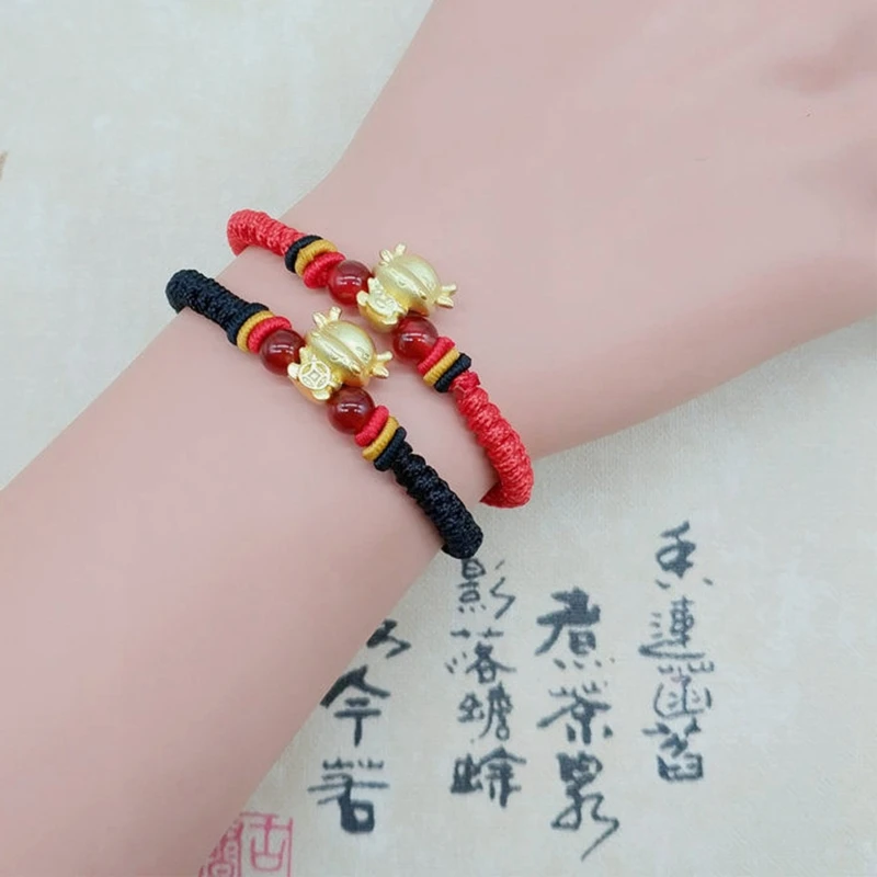 

1Pc Handmade Weaven Knots Rope Chain Bangles Unisex Jewelry Gifts Cute Lucky Cow Adjustable Braided Bracelet