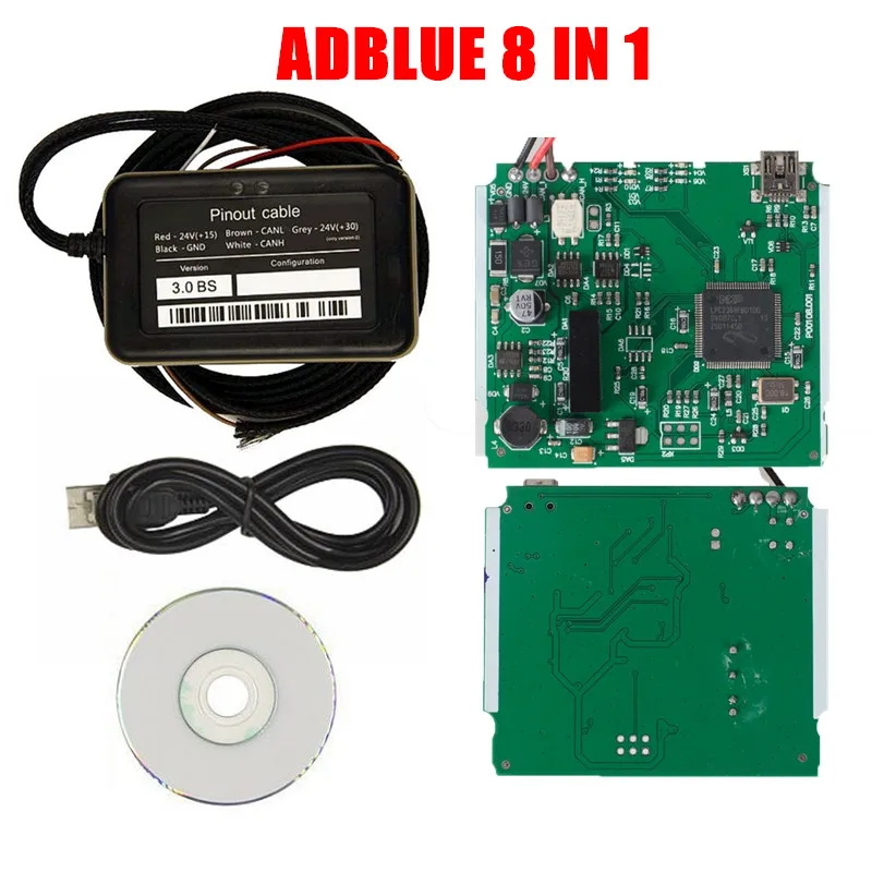 Новейший A+ полный чип Adblue 9 в 1 Обновление Adblue 8 в 1 8в1 для 9 грузовиков Ad синий эмулятор сверхмощный нет необходимости никакого программного обеспечения - Цвет: ADBLUE 8 IN 1