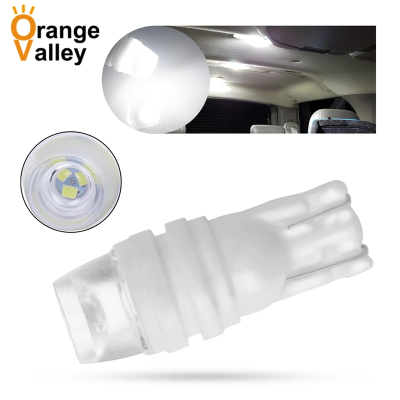 

500 шт., Автомобильные светодиодные лампы T10 W5W, 3 светодиосветодиодный, 194, 168, 2835, керамические внутренние фонари, клиновидные парковочные огни...