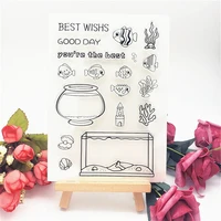 fish tank funny seal stencil poster making postercard album decor clear stamp transparent for scrapbooking diy card handmade kid