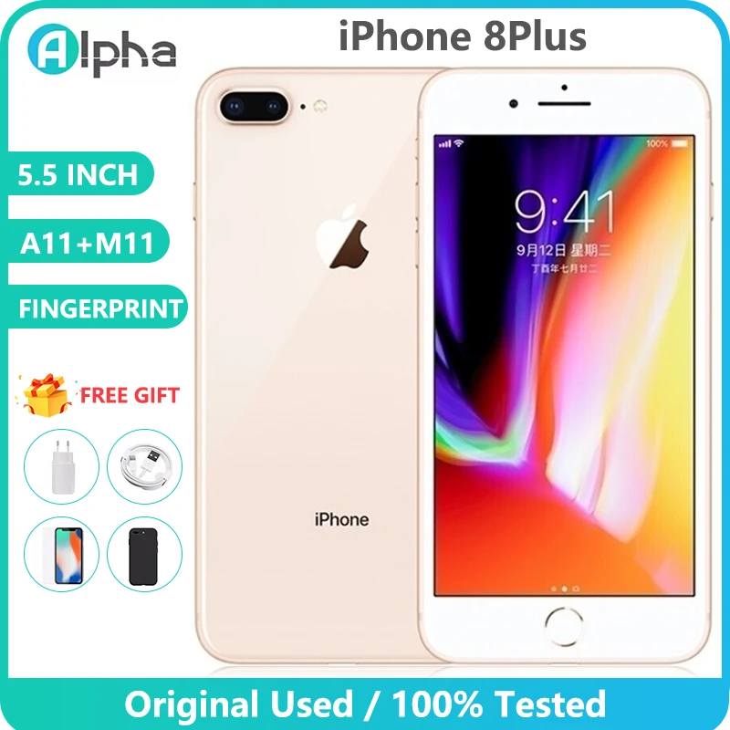 Оригинальный б/у Смартфон Apple iPhone 8 Plus 5 дюйма iOS 4G LTE 3 ГБ ОЗУ 64/256 шестиядерный 12 МП