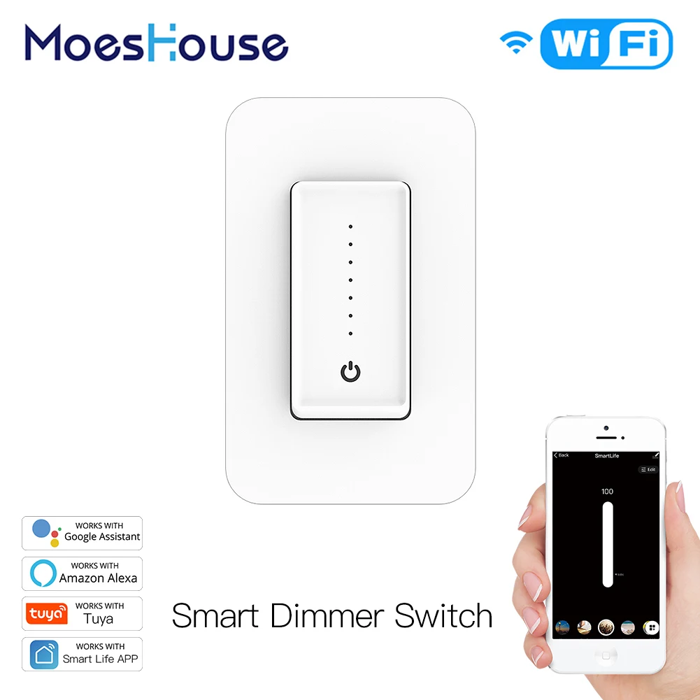 Смарт светильник US WiFi с диммером Smart Life/Tuya APP совместим Alexa Google Home для голосового