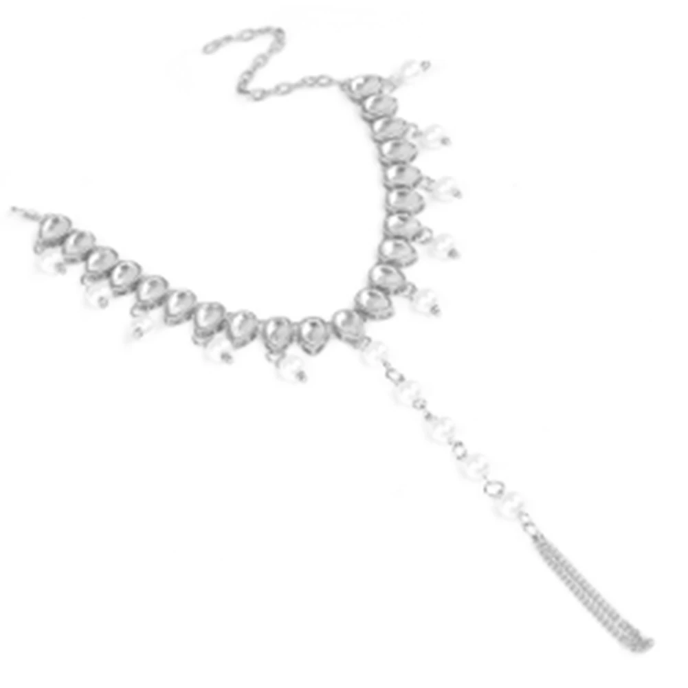 

Pearl Pendant Anklet Fashion Simple Glass Rhinestone Anklet