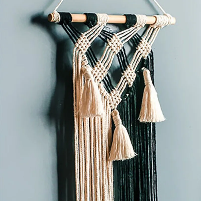 Плетеный макраме ручной работы настенный гобелен с кисточками свадебное