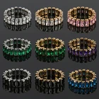 Женские кольца из нержавеющей стали, роскошные кольца с кубическим цирконием, кольца на палец с красным и синим цирконием, массивное ювелирное изделие, оптовая продажа