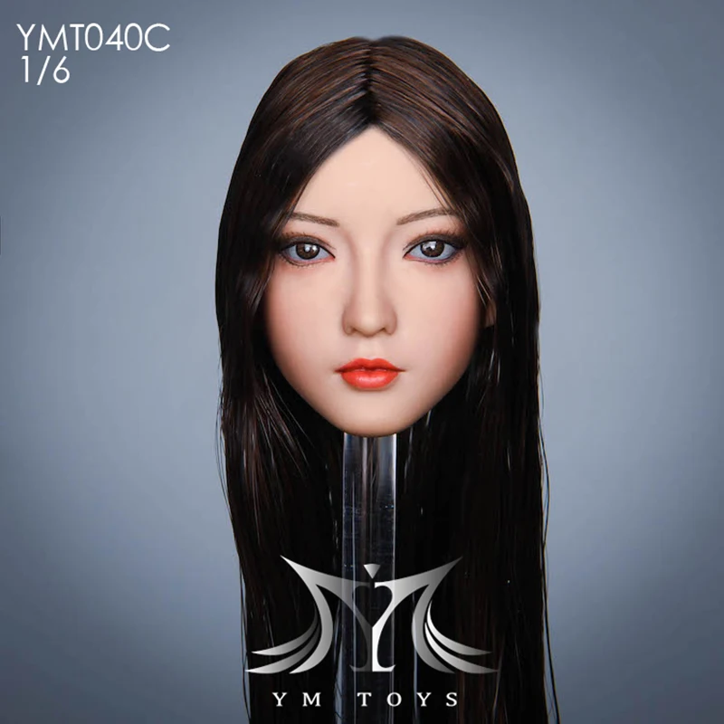 

YMTOYS YMT040C масштаб 1/6 скульптура головы азиатской девушки длинные коричневые волосы женская голова резьба подходит для 12 "фигурки тела