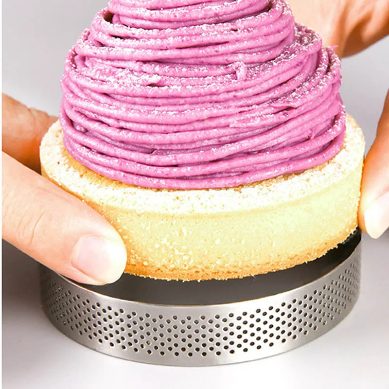 

10PC 6cm/8cm/10cm Circular Stainless Steel Tart Ring French Cake Mousse Mold Heat-Resistant Baking Mould