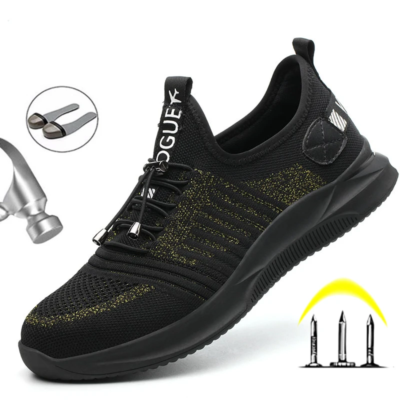 

2021 Весенняя Мужская обувь защитные ботинки рабочие ботинки для защиты от ударов для мужчин стальной носок защитная Рабочая обувь Легкие му...