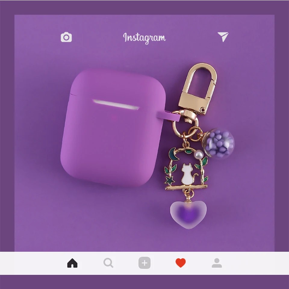 NEW Милый корейский силиконовый чехол для Apple Airpods, чехол, аксессуары, Bluetooth наушники, мультяшный защитный чехол, вишневый собачий брелок - Цвет: NEW